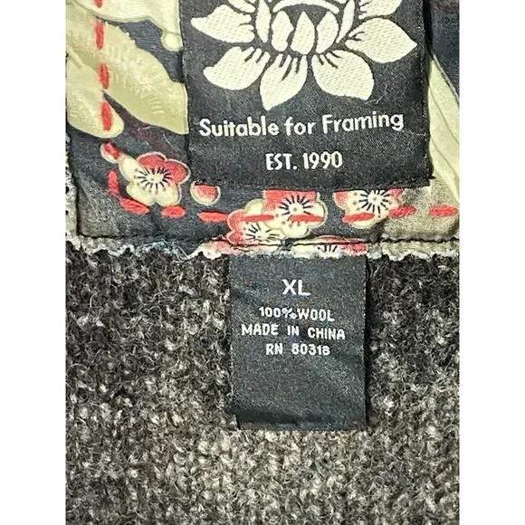 Lucky Brand Y2K Hooded Cardigan Sweater Women’s XL 100% Wool 90’s Grunge Retro - Picture 3 of 11